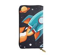 YYHWHJDE Rocket Clipart Space Ship Printing Quality Leather Long Clutch Wallet Designed for Fashion Girls and Women Stylish 7.48 x 4.13 in