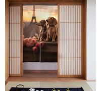 YYHWHJDE Romantic Dachshunds Prints Door curtain partition splicing privacy protection suitable for kitchen, bathroom, room 34x56in