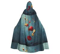 YYHWHJDE Romantic Fallen Leaves Prints Halloween Adult Hooded Cape Men'S And Women'S Clothing Mantle Role-Playing