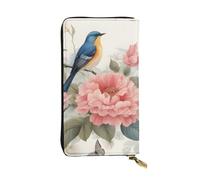 YYHWHJDE Romantic Fancy Floral Birds Butterfly Printing Quality Leather Long Clutch Wallet Designed for Fashion Girls and Women Stylish 7.48 x 4.13 in