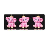 YYHWHJDE Romantic Little Pink Elephant Pattern Extra Large Mouse Pad Strong Adhesion, Durable, Precise Locking Edge 12x31.5in