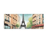 YYHWHJDE Romantic Paris Eiffel Tower Bycicle Pattern Extra Large Mouse Pad Strong Adhesion, Durable, Precise Locking Edge 12x31.5in