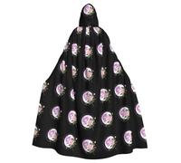 YYHWHJDE Romantic Rose Moon Picture Halloween Adult Hooded Cloak for Role-Playing, Costumes, and Theme Parties
