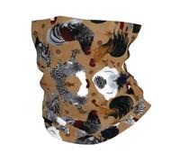 YYHWHJDE Rooster and Chicken Print Prints Multifunctional Sports Throw - Seamless Elastic Head & Neck Cover for Hiking, Cycling & Travel
