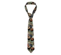 YYHWHJDE Rooster and Chicken Prints Men's tie classic style suit cravat suitable for holidays and work