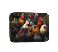 YYHWHJDE Rooster Family Portfolio Pattern Shockproof Portable Laptop 12 inch Sleeve Bag for Men and Women - Ideal for Business Travel, School, and Daily Use