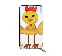 YYHWHJDE Rooster in The Square Picture Quality Leather Long Clutch Wallet Designed for Fashion Girls and Women Stylish 7.48 x 4.13 in