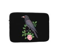 YYHWHJDE Rose Crow Prints Protective Shockproof Portable Laptop Sleeve Case 12 inch for Men and Women Business Travel, and Office Daily Use