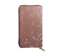 YYHWHJDE Rose Gold Faux Glitter Picture Quality Leather Long Clutch Wallet Designed for Fashion Girls and Women Stylish 7.48 x 4.13 in