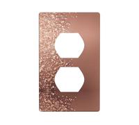 YYHWHJDE Rose Gold Glitter Pattern Double Socket Wall Panel Decorative is Durable and Suitable for Socket Light Switch Accessories 4.5x2.76in