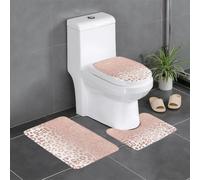 YYHWHJDE rose gold glitter Prints 3 Piece Bathroom Rugs Set 24x16in - Plush Microfiber Floor Throw Mats for Absorbent Comfort & Non-Slip Safety