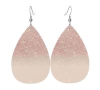 YYHWHJDE Rose Gold Wallpaper Prints Drip Leather Earrings - Chic Faux Leather Drops for Holiday & Everyday Glam