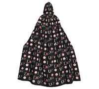 YYHWHJDE Rose is saying I love you Printing Halloween Adult Hooded Cloak for Parties and Costume Events