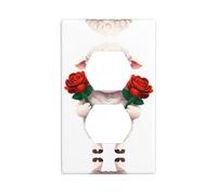 YYHWHJDE Rose Lamb Pattern Double Socket Wall Panel Decorative for Residential and Commercial Areas 4.5x2.76in