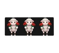 YYHWHJDE Rose Lamb Prints Extra Large Mouse pad Mousepad 12x31.5in for Office Gaming Learning