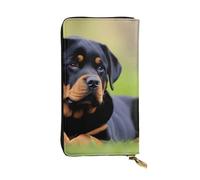 YYHWHJDE Rottweiler Wallpaper Prints Quality Leather Long Clutch Wallet Designed for Fashion Girls and Women Stylish 7.48 x 4.13 in