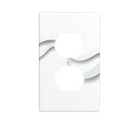 YYHWHJDE Rough White Waves Prints Double Socket Wall Panel Decorative for Residential and Commercial Areas 4.5x2.76in