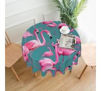 YYHWHJDE Round Decorative Tablecloth 60in A flock of flamingos Pattern for Indoor and Outdoor Use on Round Tables Like Coffee Tables, Dining Tables, and Farm Tables