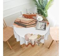 YYHWHJDE Round Decorative Tablecloth 60in A koala baby reading book Picture Waterproof, Washable, and Reusable for Dining, Coffee, Picnic, Wedding, Party