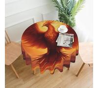 YYHWHJDE Round Decorative Tablecloth 60in beautiful phoenix Pattern for Indoor and Outdoor Use on Round Tables Like Coffee Tables, Dining Tables, and Farm Tables
