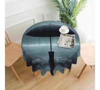 YYHWHJDE Round Decorative Tablecloth 60in Black umbrella in the rain Pattern for Indoor and Outdoor Use on Round Tables Like Coffee Tables, Dining Tables, and Farm Tables