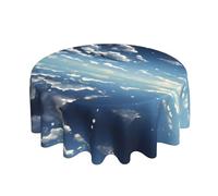 YYHWHJDE Round Decorative Tablecloth 60in Blue sky and white clouds Pattern for Indoor and Outdoor Use on Round Tables Like Coffee Tables, Dining Tables, and Farm Tables