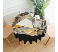 YYHWHJDE Round Decorative Tablecloth 60in Brilliant crystal stone Picture Waterproof, Washable, and Reusable for Dining, Coffee, Picnic, Wedding, Party