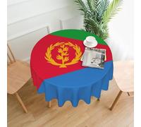 YYHWHJDE Round Decorative Tablecloth 60in Eritrean flag Picture Waterproof, Washable, and Reusable for Dining, Coffee, Picnic, Wedding, Party