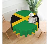 YYHWHJDE Round Decorative Tablecloth 60in Flag of Jamaica Pattern Waterproof, Washable, and Reusable for Dining, Coffee, Picnic, Wedding, Party