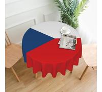 YYHWHJDE Round Decorative Tablecloth 60in Flag of the Czech Republic Pattern Waterproof, Washable, and Reusable for Dining, Coffee, Picnic, Wedding, Party