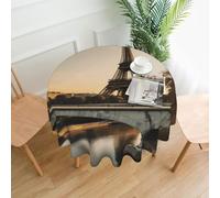 YYHWHJDE Round Decorative Tablecloth 60in French Paris Tour Eiffel Tower Prints for Indoor and Outdoor Use on Round Tables Like Coffee Tables, Dining Tables, and Farm Tables