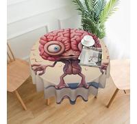 YYHWHJDE Round Decorative Tablecloth 60in Human Brain Picture Waterproof, Washable, and Reusable for Dining, Coffee, Picnic, Wedding, Party