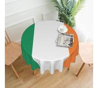 YYHWHJDE Round Decorative Tablecloth 60in Irish flag Pattern Waterproof, Washable, and Reusable for Dining, Coffee, Picnic, Wedding, Party