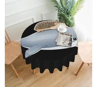 YYHWHJDE Round Decorative Tablecloth 60in Little hedgehog on the back of a whale Picture Waterproof, Washable, and Reusable for Dining, Coffee, Picnic, Wedding, Party