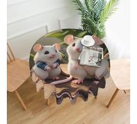 YYHWHJDE Round Decorative Tablecloth 60in Mother and child rats Prints for Indoor and Outdoor Use on Round Tables Like Coffee Tables, Dining Tables, and Farm Tables