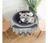 YYHWHJDE Round Decorative Tablecloth 60in Mouse in the Hole Pattern for Indoor and Outdoor Use on Round Tables Like Coffee Tables, Dining Tables, and Farm Tables
