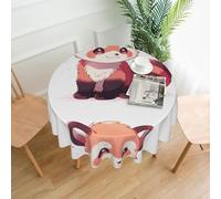 YYHWHJDE Round Decorative Tablecloth 60in Tearsy little panda Picture Waterproof, Washable, and Reusable for Dining, Coffee, Picnic, Wedding, Party