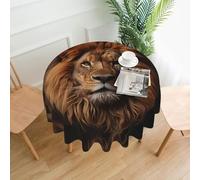YYHWHJDE Round Decorative Tablecloth 60in The Lion's Gaze Pattern for Indoor and Outdoor Use on Round Tables Like Coffee Tables, Dining Tables, and Farm Tables