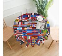 YYHWHJDE Round Decorative Tablecloth 60in Various flags Pattern for Indoor and Outdoor Use on Round Tables Like Coffee Tables, Dining Tables, and Farm Tables