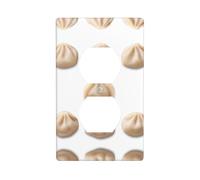 YYHWHJDE Round Soup Dumplings Pattern Double Socket Wall Panel Decorative for Residential and Commercial Areas 4.5x2.76in