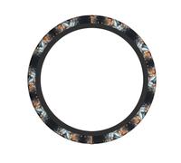 YYHWHJDE Rugby on Fire Prints Quality Steering Wheel Grip - Quality Neoprene Cover for Universal Vehicle Protection