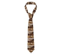 YYHWHJDE Running Horse in Desert Sand Storm Prints Men's tie classic style suit cravat suitable for holidays and work