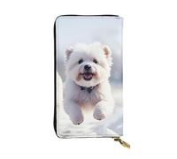 YYHWHJDE Running Puppy Picture Quality Leather Long Clutch Wallet Designed for Fashion Girls and Women Stylish 7.48 x 4.13 in