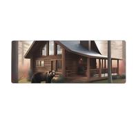 YYHWHJDE Rustic Lodge Bear Prints Extra Large Mouse pad Mousepad 12x31.5in for Office Gaming Learning