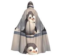 YYHWHJDE Sad Little Penguin Picture Halloween Adult Hooded Cape Cloak No Zipper, Comfortable For Costume Parties