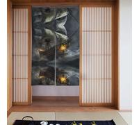 YYHWHJDE Sailing boat on the sea Pattern Curtain two Pieces Spliced 34x56in Fabric curtains, room dividers Fabric, Smooth & Not Easily Wrinkled
