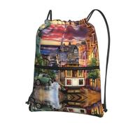 YYHWHJDE san francisco Prints Drawstring Zipper Backpack - Lightweight Water-Resistant Gym Bag for Travel, Yoga, and Everyday Adventures