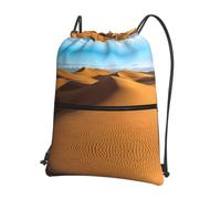 YYHWHJDE Sand Dunes in The Sahara Desert Prints Drawstring Backpack - Lightweight Water-Resistant Gym Bag with Zipper Pocket for Travel & Sports