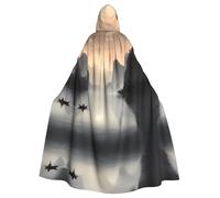 YYHWHJDE Sansui, Japanese company Printed Halloween Adult Hooded Cloak No Zipper, Comfortable & Durable for Role-Playing