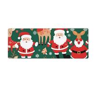YYHWHJDE Santa Claus And Christmas Deer Pattern Extra Large Mouse Pad Strong Adhesion, Durable, Precise Locking Edge 12x31.5in